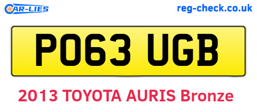 PO63UGB are the vehicle registration plates.