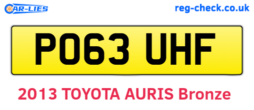 PO63UHF are the vehicle registration plates.