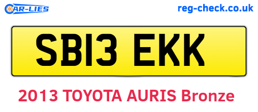 SB13EKK are the vehicle registration plates.