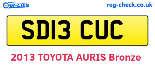 SD13CUC are the vehicle registration plates.