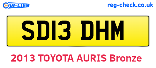 SD13DHM are the vehicle registration plates.