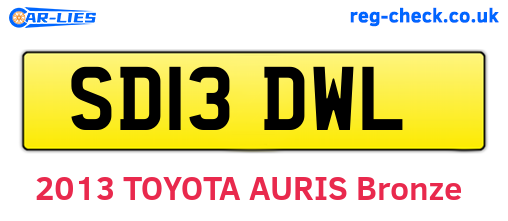 SD13DWL are the vehicle registration plates.