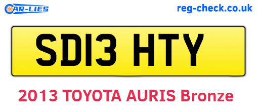 SD13HTY are the vehicle registration plates.