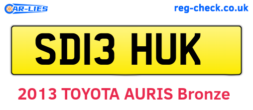 SD13HUK are the vehicle registration plates.