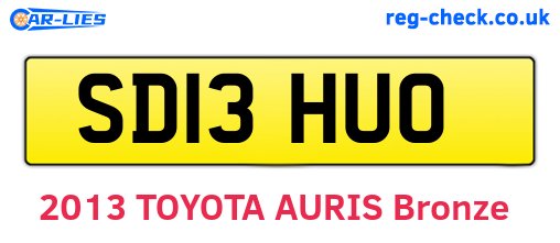 SD13HUO are the vehicle registration plates.