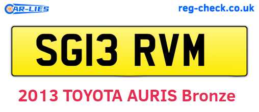 SG13RVM are the vehicle registration plates.