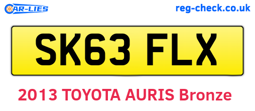 SK63FLX are the vehicle registration plates.