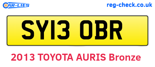 SY13OBR are the vehicle registration plates.