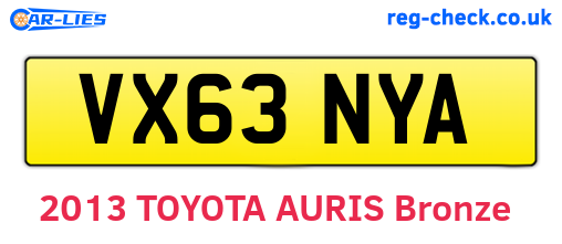 VX63NYA are the vehicle registration plates.