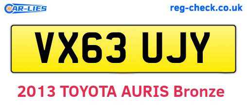 VX63UJY are the vehicle registration plates.