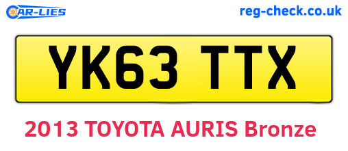 YK63TTX are the vehicle registration plates.