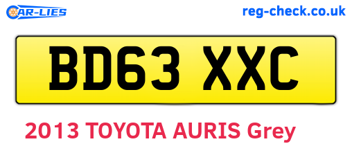 BD63XXC are the vehicle registration plates.