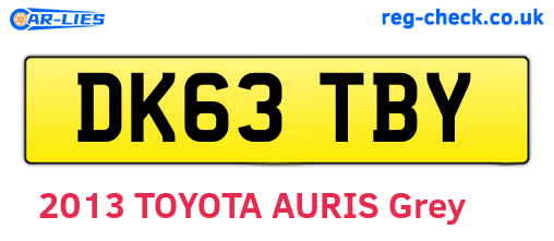 DK63TBY are the vehicle registration plates.