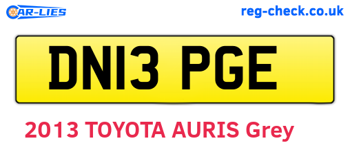 DN13PGE are the vehicle registration plates.