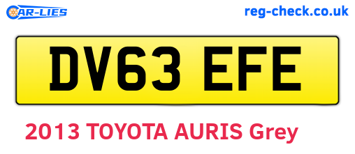 DV63EFE are the vehicle registration plates.