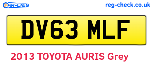 DV63MLF are the vehicle registration plates.