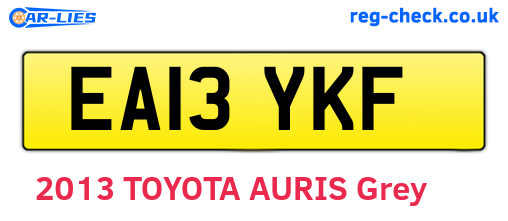 EA13YKF are the vehicle registration plates.