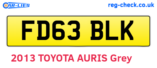 FD63BLK are the vehicle registration plates.