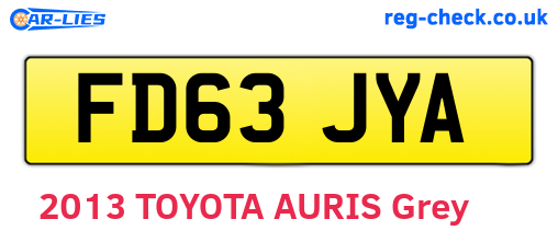 FD63JYA are the vehicle registration plates.
