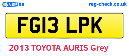 FG13LPK are the vehicle registration plates.