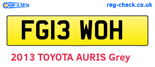 FG13WOH are the vehicle registration plates.
