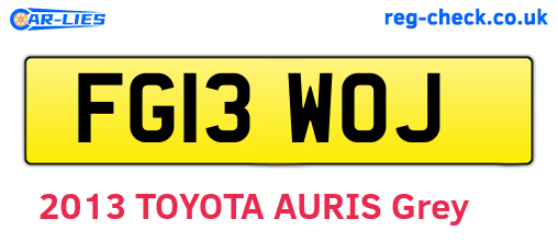 FG13WOJ are the vehicle registration plates.