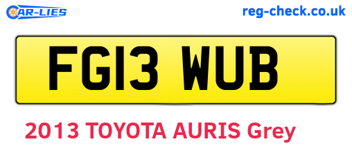 FG13WUB are the vehicle registration plates.