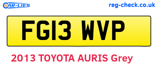 FG13WVP are the vehicle registration plates.