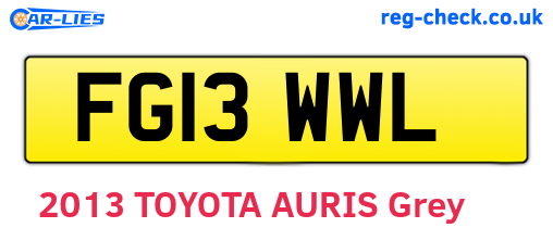 FG13WWL are the vehicle registration plates.