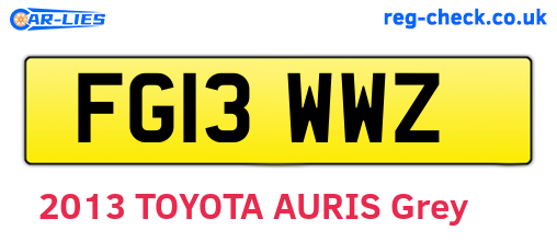 FG13WWZ are the vehicle registration plates.