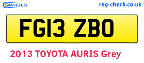 FG13ZBO are the vehicle registration plates.