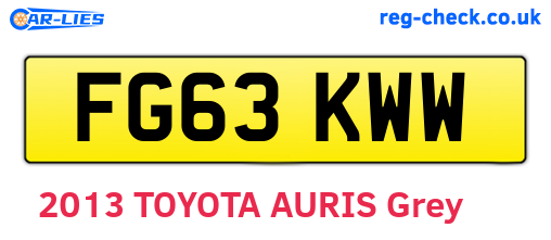 FG63KWW are the vehicle registration plates.