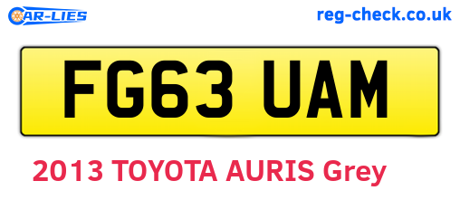 FG63UAM are the vehicle registration plates.
