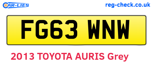 FG63WNW are the vehicle registration plates.