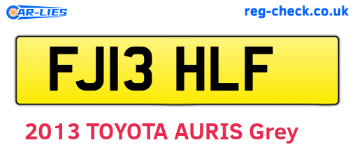 FJ13HLF are the vehicle registration plates.