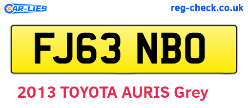 FJ63NBO are the vehicle registration plates.