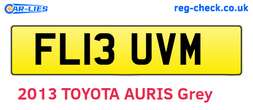 FL13UVM are the vehicle registration plates.