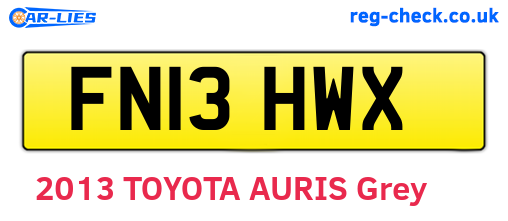 FN13HWX are the vehicle registration plates.