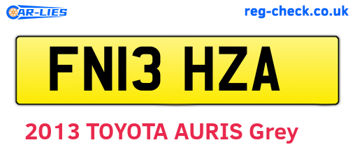 FN13HZA are the vehicle registration plates.