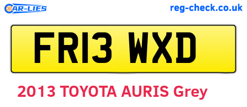 FR13WXD are the vehicle registration plates.