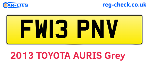 FW13PNV are the vehicle registration plates.