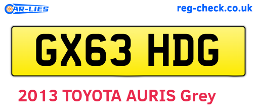 GX63HDG are the vehicle registration plates.