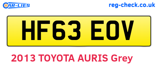 HF63EOV are the vehicle registration plates.