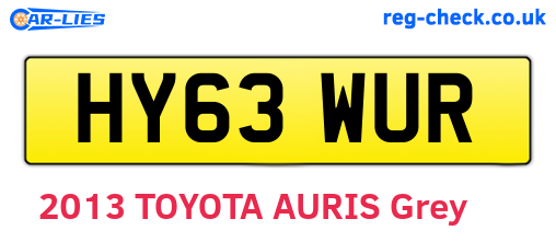 HY63WUR are the vehicle registration plates.