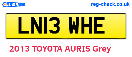 LN13WHE are the vehicle registration plates.