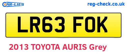 LR63FOK are the vehicle registration plates.