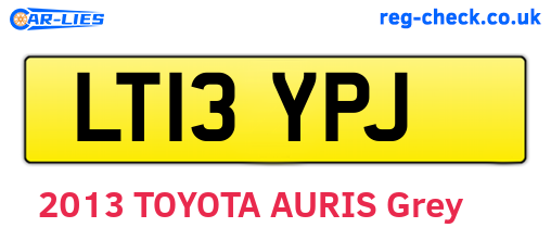 LT13YPJ are the vehicle registration plates.