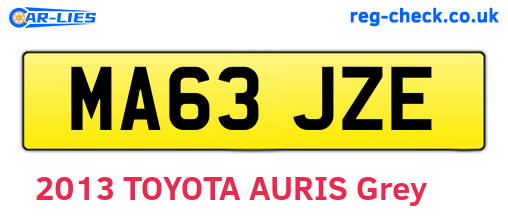 MA63JZE are the vehicle registration plates.