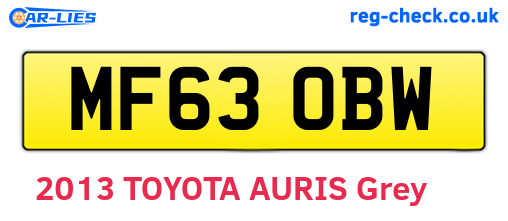 MF63OBW are the vehicle registration plates.