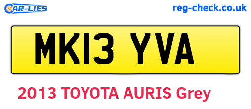 MK13YVA are the vehicle registration plates.